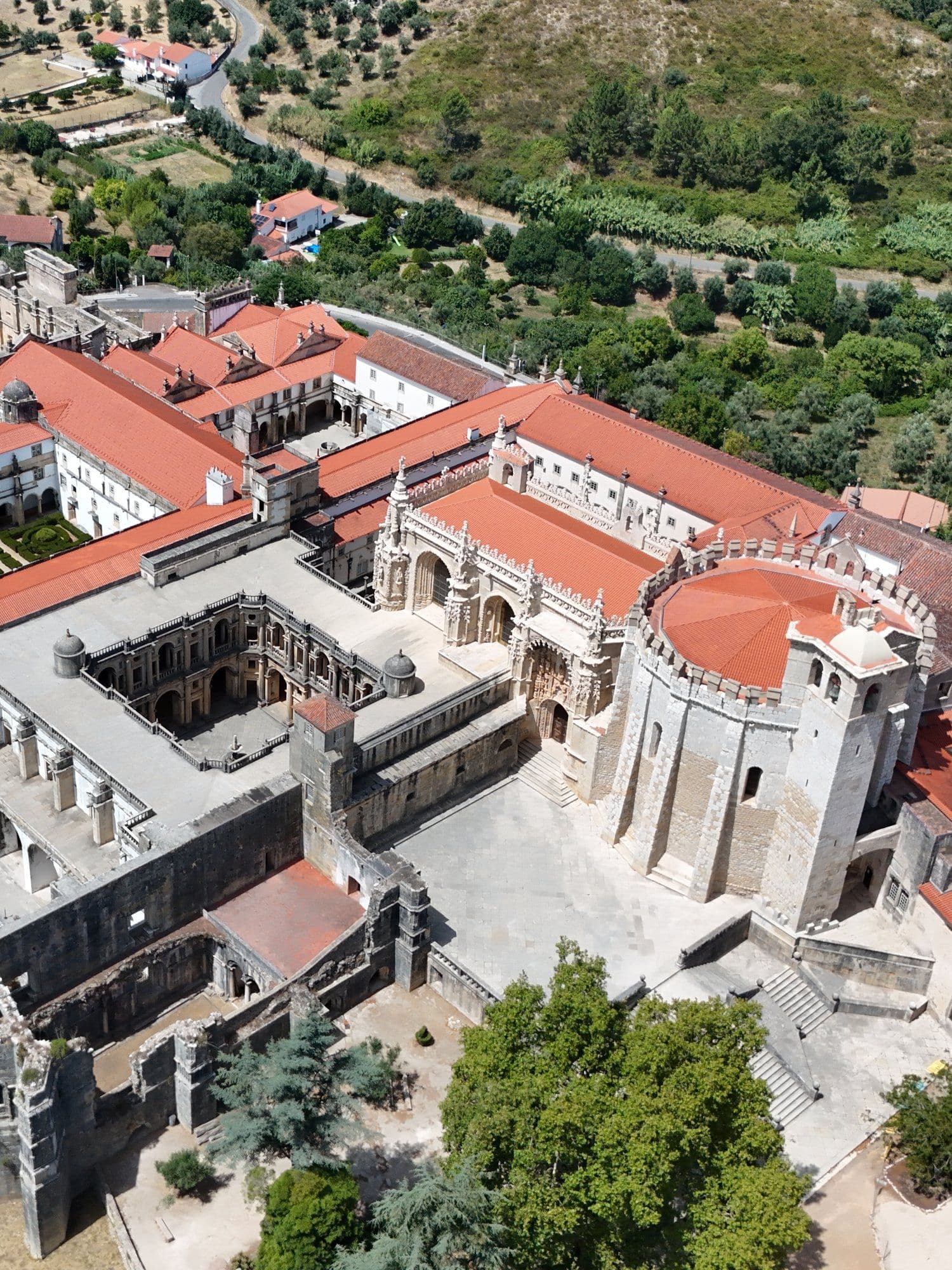 The Convent of Christ in Tomar, Portugal, seen from above